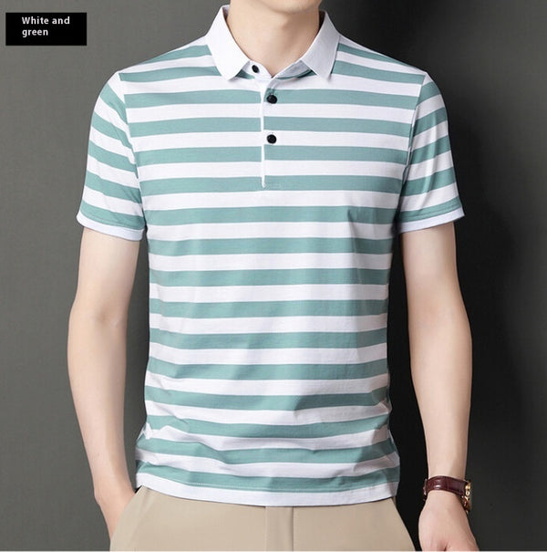 T-shirt polo rayé pour homme