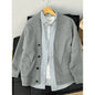 Men's Heavyweight V-Neck Open-Front Sweatshirt Jacket