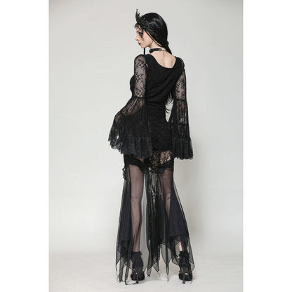 Haut Zuri gothique romantique en dentelle à manches cloche et poignets superposés Dark in Love