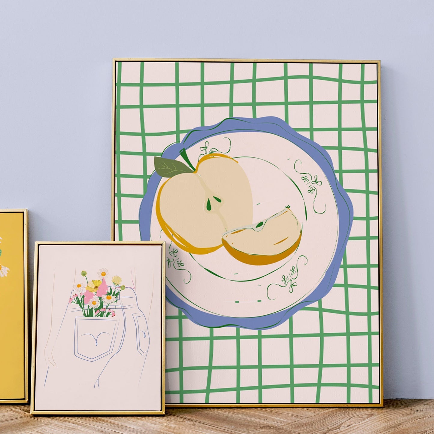 COLLECTING WILDFLOWERS (LEFT) PRINT