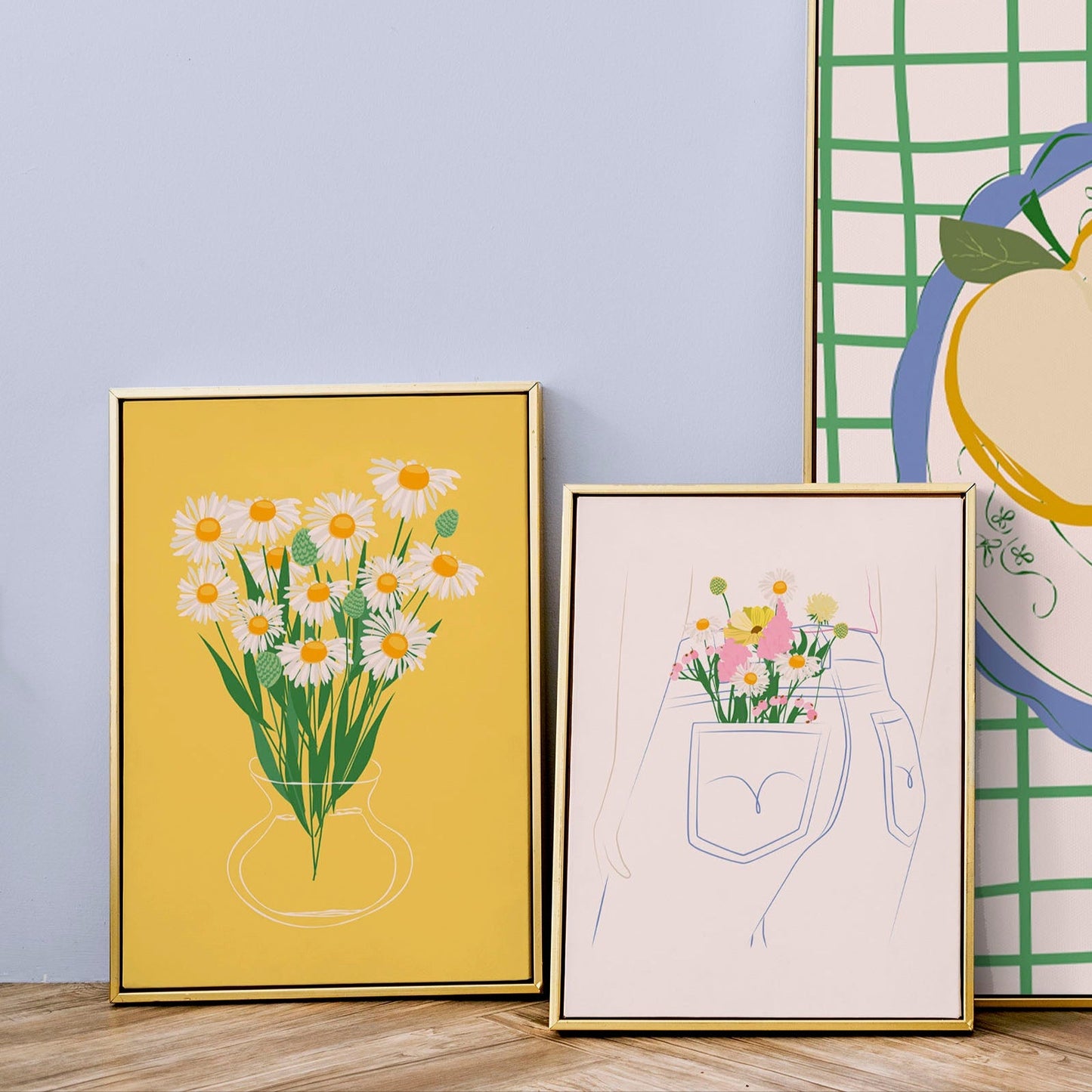 DAISY BUNCH IN GLASS VASE PRINT