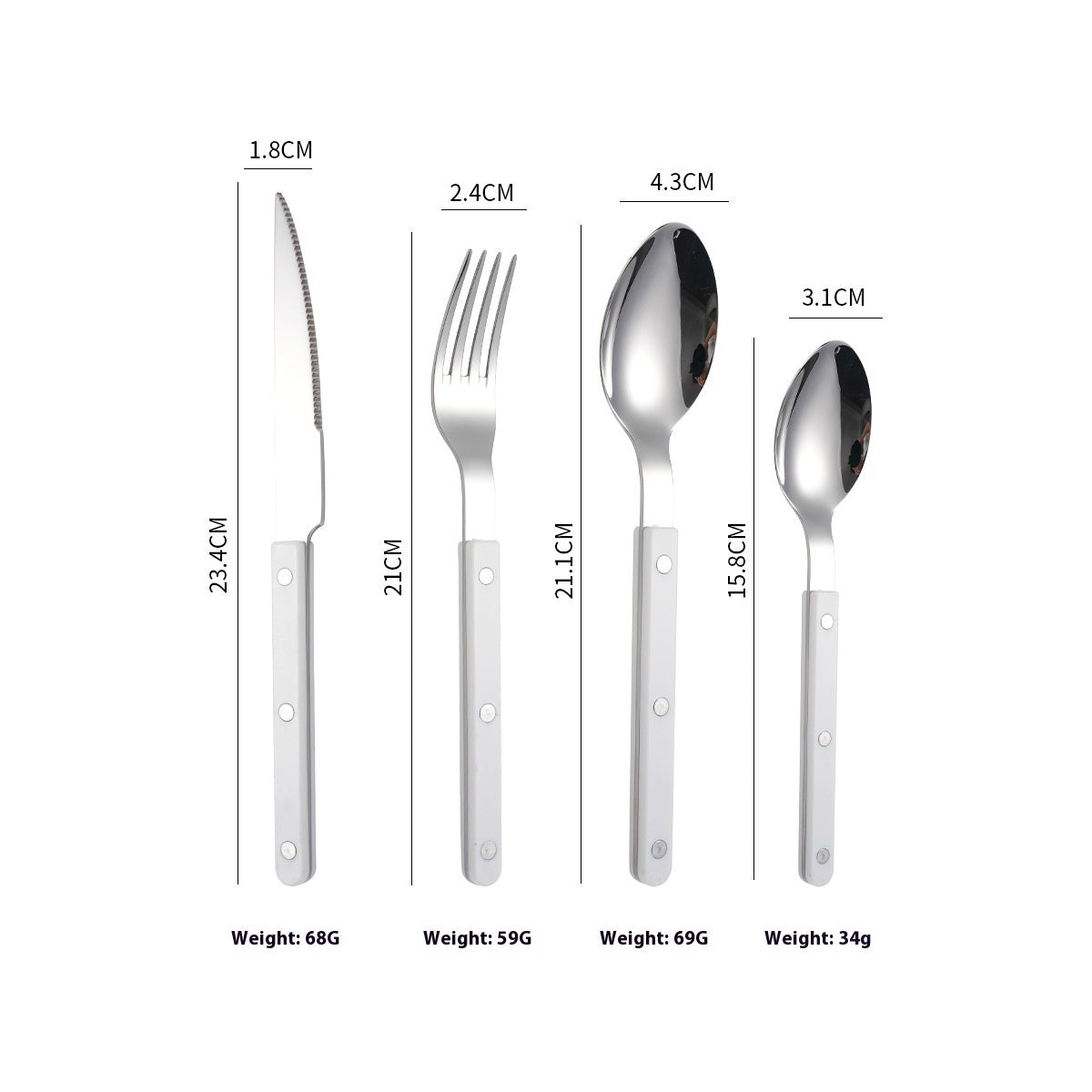 Stainless Steel Tableware Clip Handle Hotel Western Dinner Set