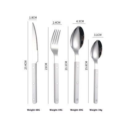 Stainless Steel Tableware Clip Handle Hotel Western Dinner Set