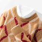 Mens wool Round Neck Multicolor Thick Loose sweater