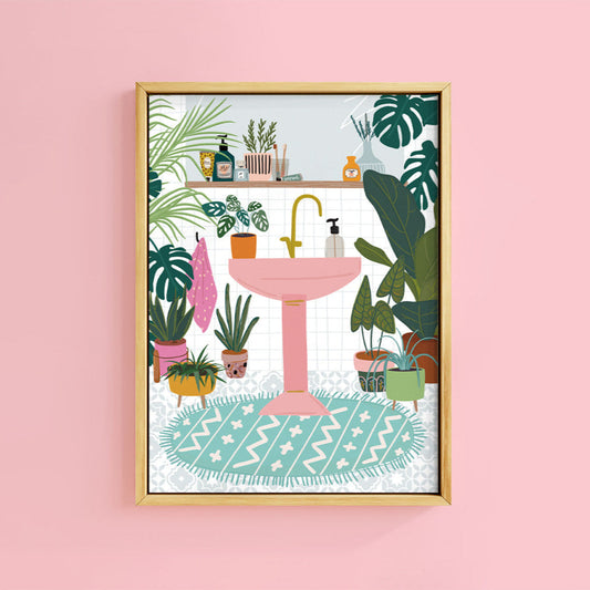 BOTANICAL PINK SINK PRINT