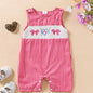 Girls' Embroidered Plaid Jumpsuit
