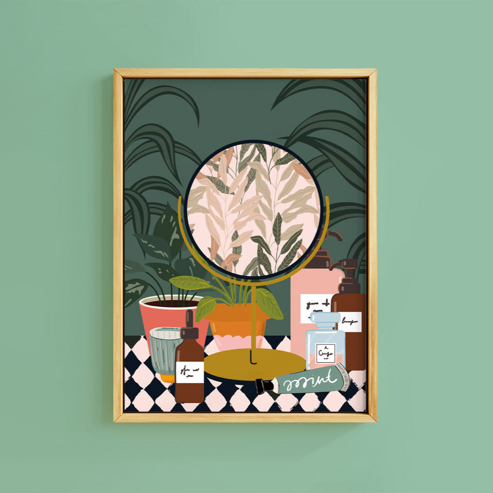 TROPICAL BOTANICAL MIRROR PRINT