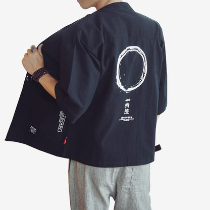 Three-quarter sleeve cardigan Chinese style Tang suit
