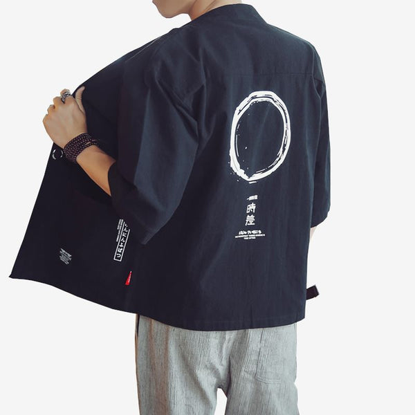 Chinese-Style 3/4-Sleeve Cardigan