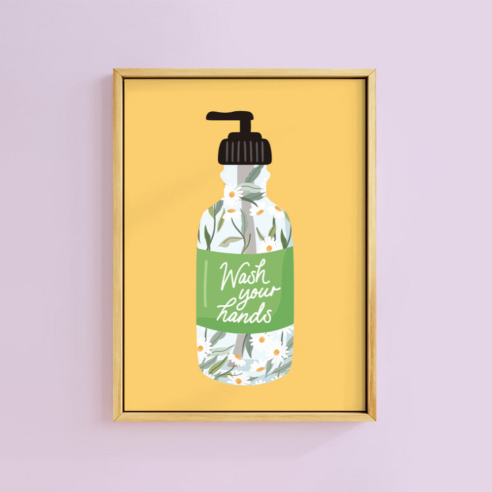 WASH YOUR HANDS DAISY FRESH PRINT