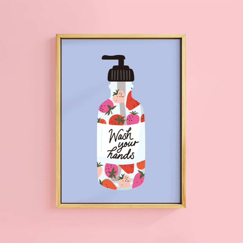 WASH YOUR HANDS SWEET STRAWBERRY PRINT