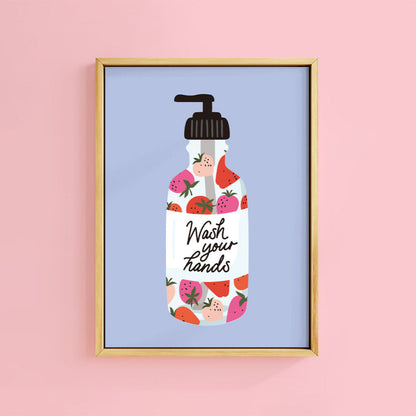 WASH YOUR HANDS SWEET STRAWBERRY PRINT