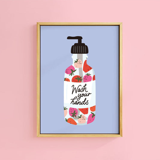 WASH YOUR HANDS SWEET STRAWBERRY PRINT