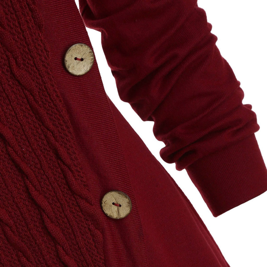 Pile pile collar hooded sweater