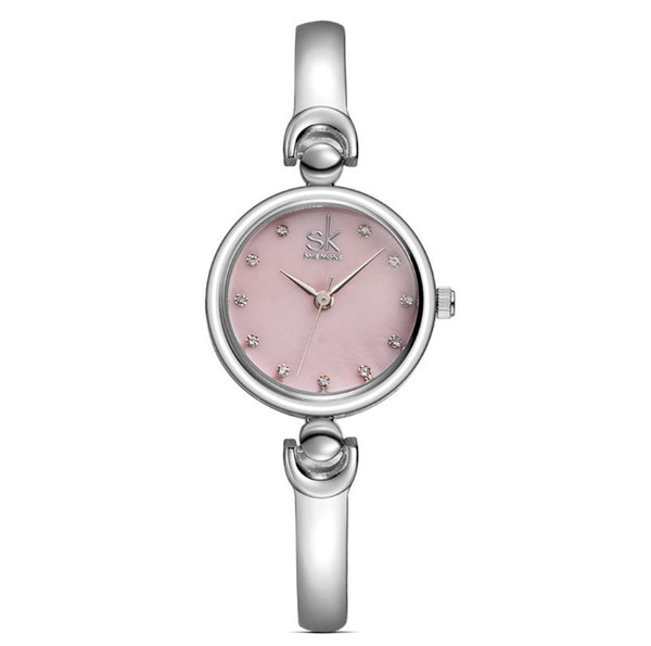 Shengke Rhinestone SK Steel Quartz Watch