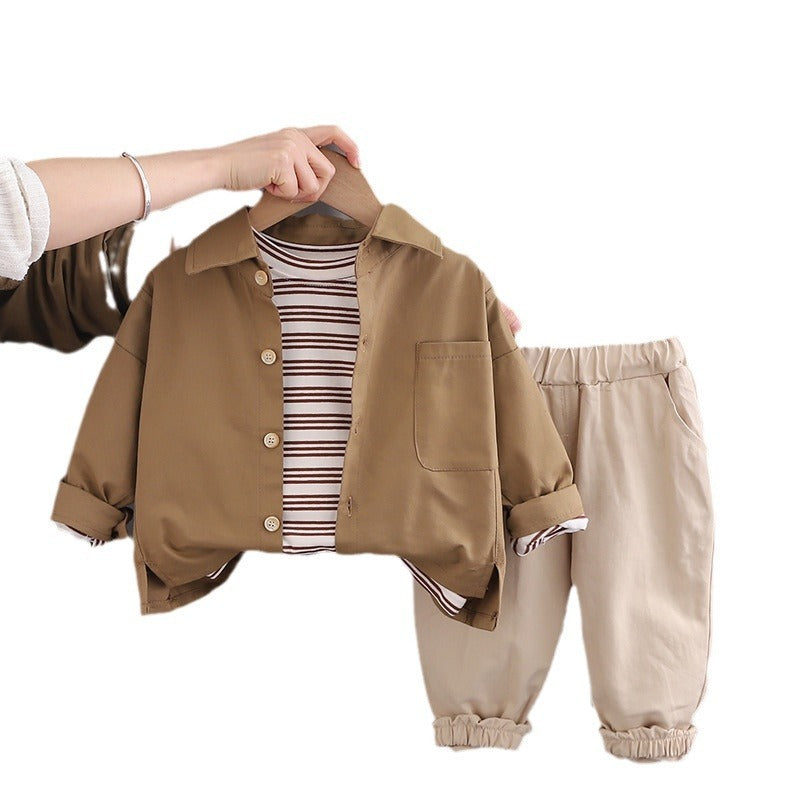 Boys Long Sleeve Three-piece Suit