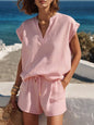 Casual Resort-style Top And Shorts Set