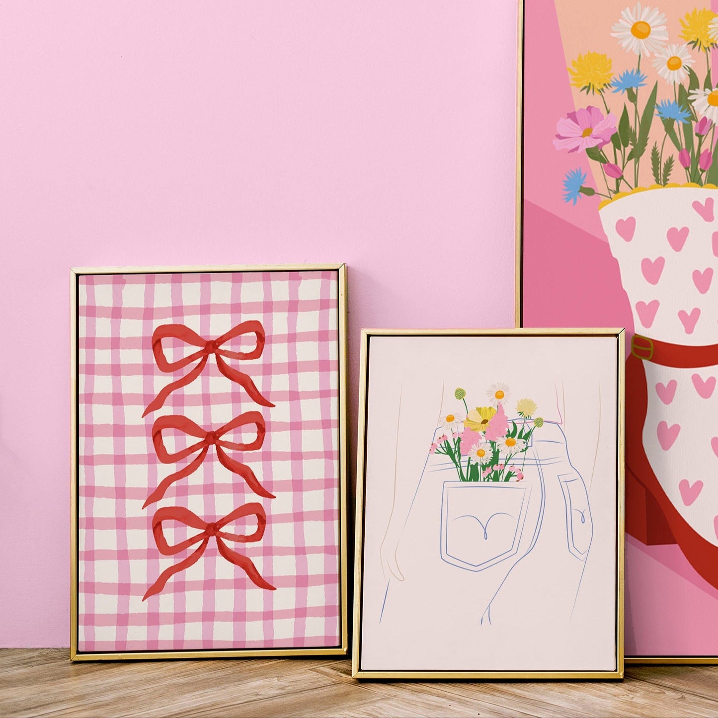 COQUETTE BOWS ON GINGHAM PRINT