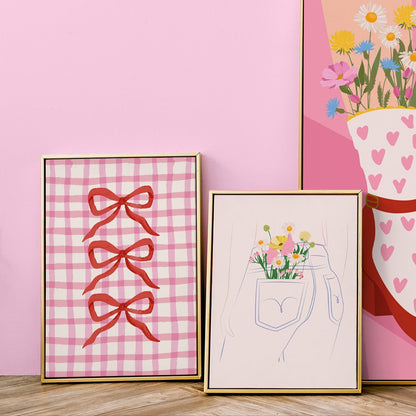 COQUETTE BOWS ON GINGHAM PRINT