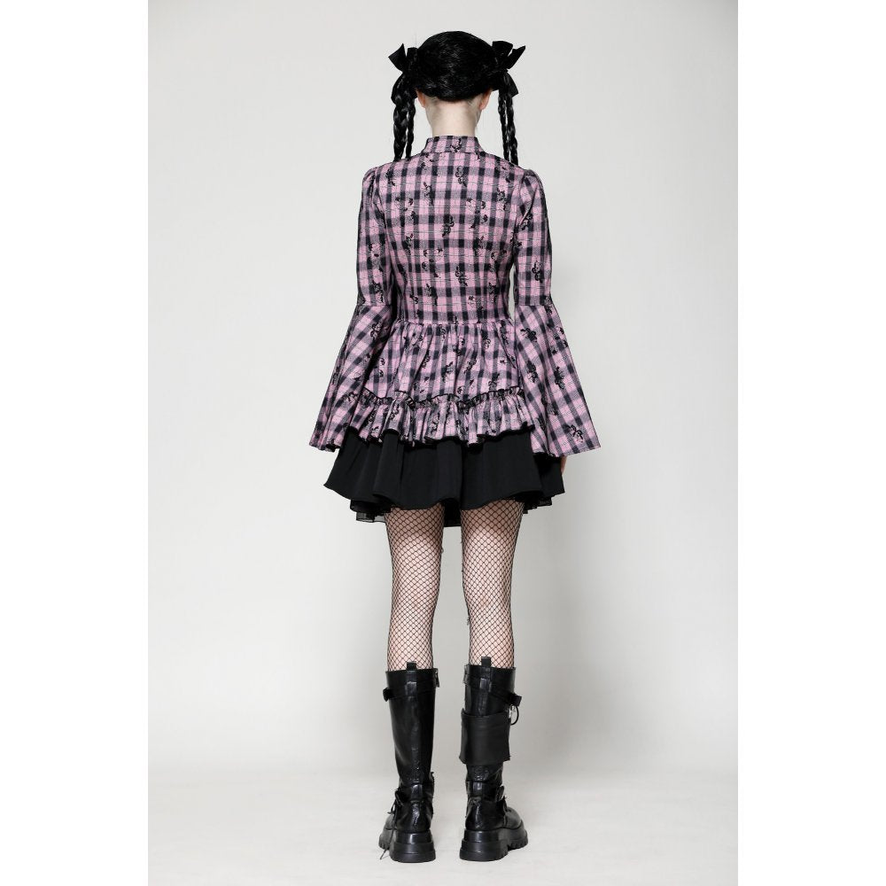 Dark in Love Ellery Big Pink Butterfly Doll Bell-Sleeve Dress