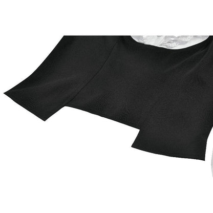 Chemisier noir et blanc en dentelle style cour Dark in Love