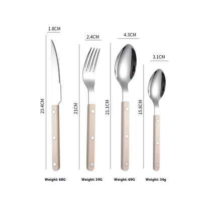 Stainless Steel Tableware Clip Handle Hotel Western Dinner Set
