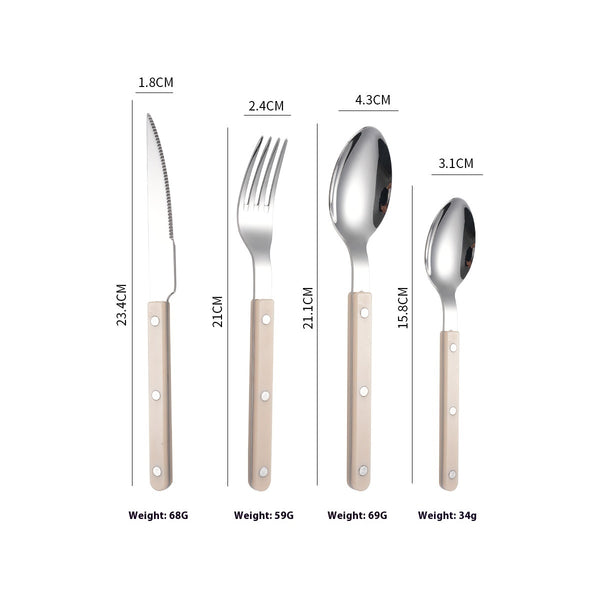 Stainless Steel Tableware Clip Handle Hotel Western Dinner Set