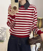 Striped collar sweater