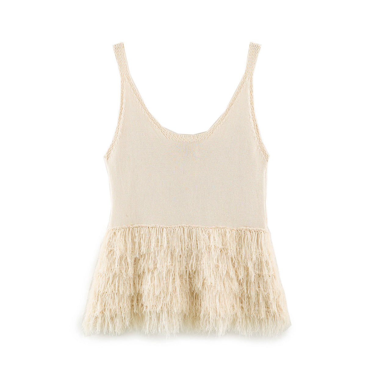 Women's tassel strap sleeveless knit top - view 4