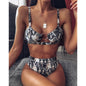 Maillots de bain explosions dames maillot de bain fendu bikini noir découpé