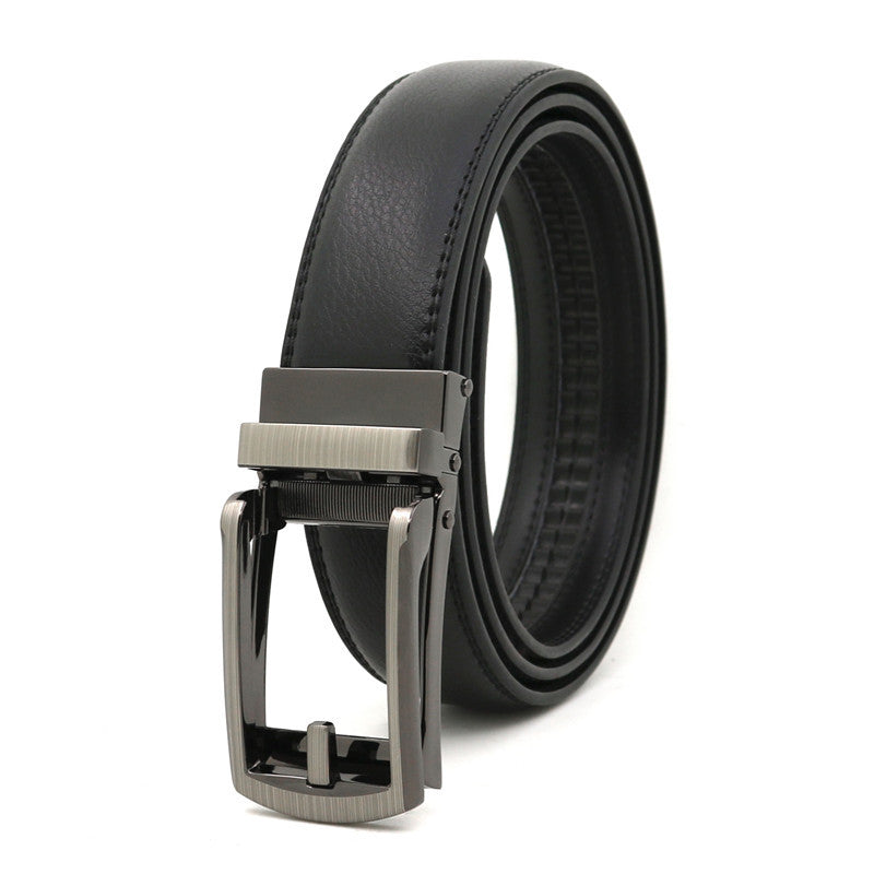 Men's automatic buckle two-layer cowhide leather belt ﻿