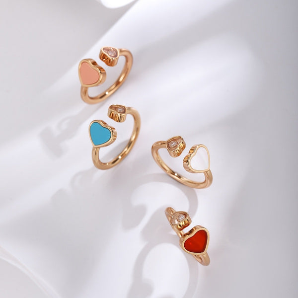Love Happy stone Open Ring Couple - Stuffs & Savers