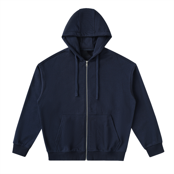 Drop-Shoulder Zip Up Hoodie
