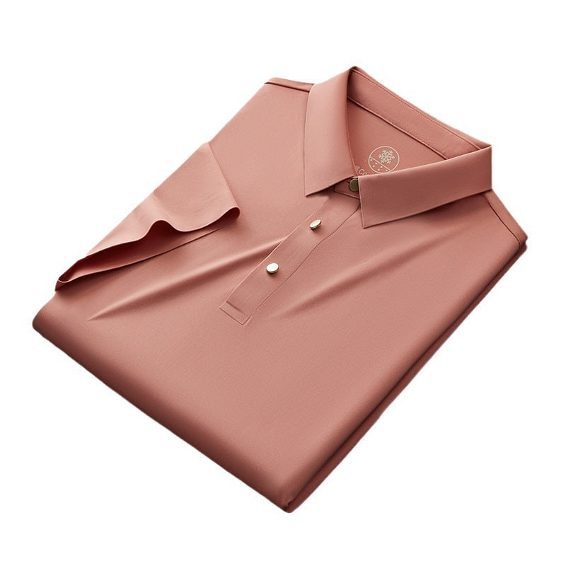 Seamless Adhesive Non-ironing Short-sleeved Polo Shirt