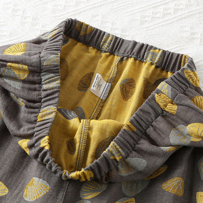 Pure Cotton Double-layer Sheer Pajama Set
