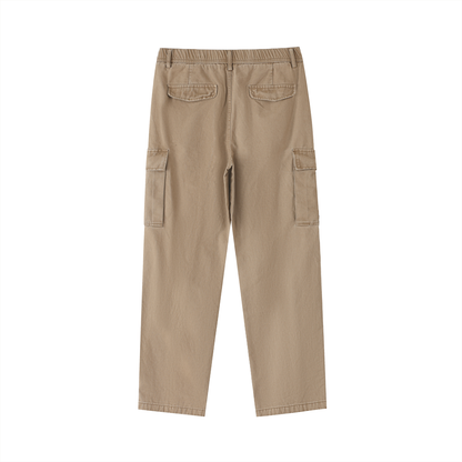 Cotton Elastic-Waist Cargo Pants 300GSM