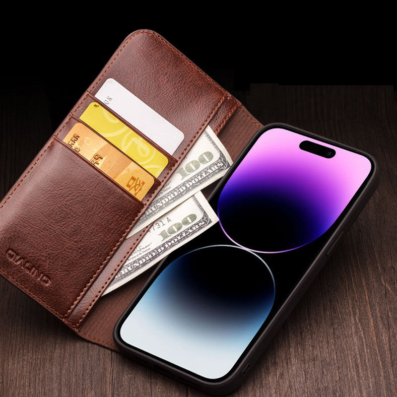Leather flip protective phone case