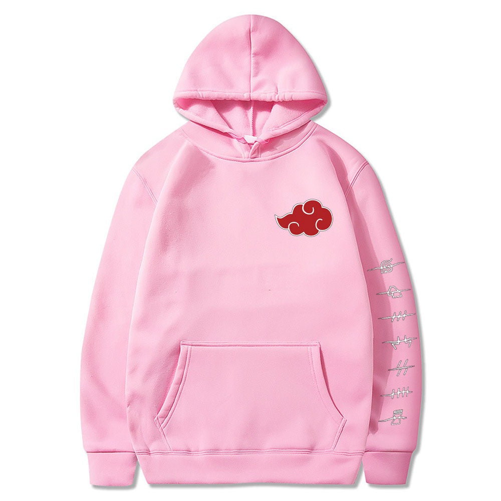 Japanese cloud print pullover hoodie oversized