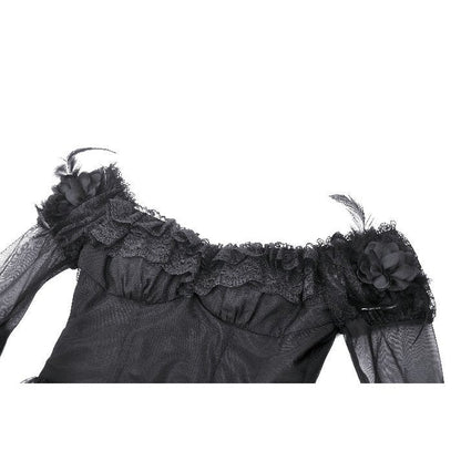 Dark in Love Millicent Black Tulle Feather Fantasy dress