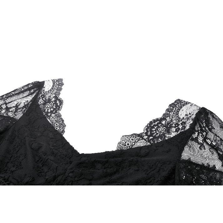 Haut Zuri gothique romantique en dentelle à manches cloche et poignets superposés Dark in Love