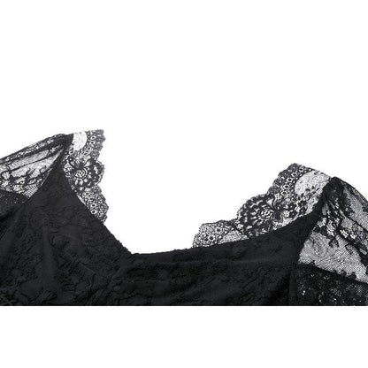 Haut Zuri gothique romantique en dentelle à manches cloche et poignets superposés Dark in Love