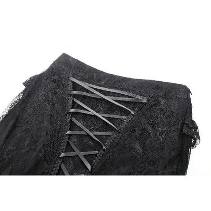 Dark in Love Nevaeh Gothic Lace and Mesh Mermaid Skirt