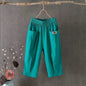 Linen Elastic Waist Casual Pants