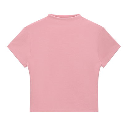 Womens Slim Fit Mock Neck T-Shirt
