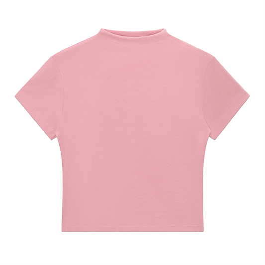 Womens Slim Fit Mock Neck T-Shirt