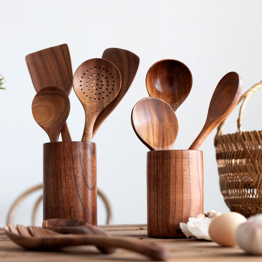 Wooden Non-stick Pan Kitchenware 10pcs set