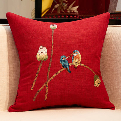 Embroidered Throw Pillow Sofa Cover Pillow Without Core