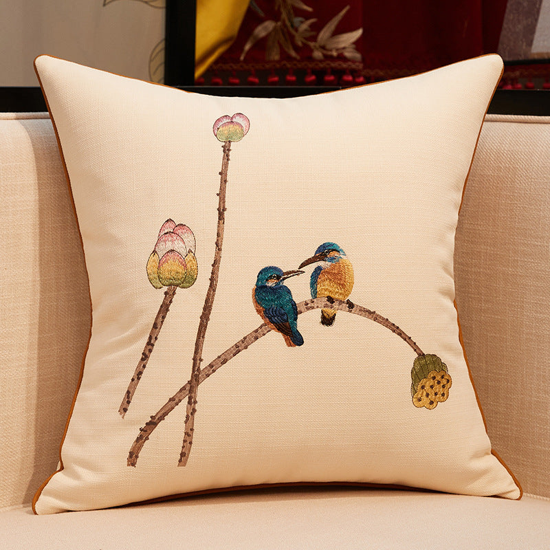 Embroidered Throw Pillow Sofa Cover Pillow Without Core