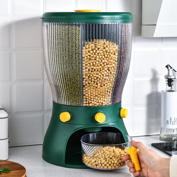 Rotating Food Storage Box - Moisture Proof Rice Grain Organizer