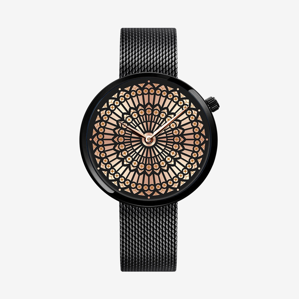 Shengke women's steel mesh waterproof quartz watch